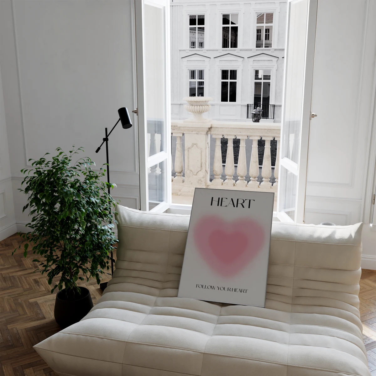 Heart Body Mind Soul Poster · Motivations Sprüche Set · Minimalistische Typografie mit Farbverlauf Design · Print ohne Rahmen - justgoodmood