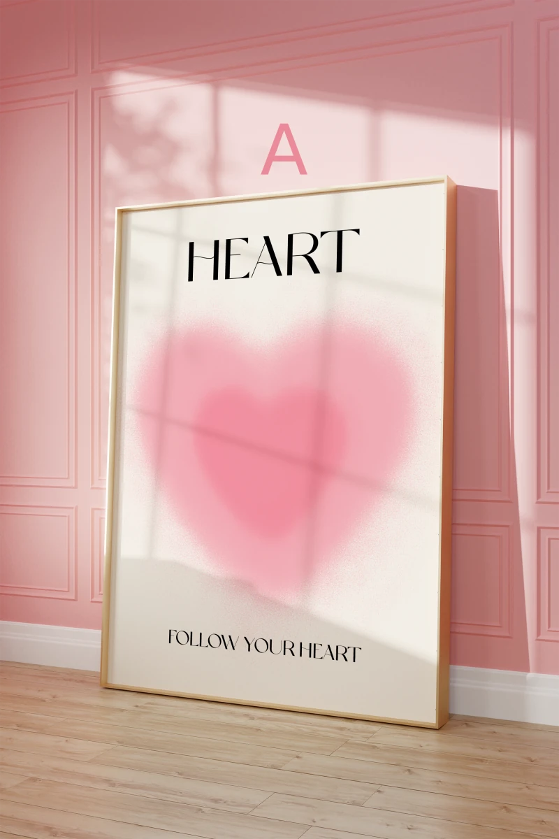 Heart Body Mind Soul Poster · Motivations Sprüche Set · Minimalistische Typografie mit Farbverlauf Design · Print ohne Rahmen - justgoodmood