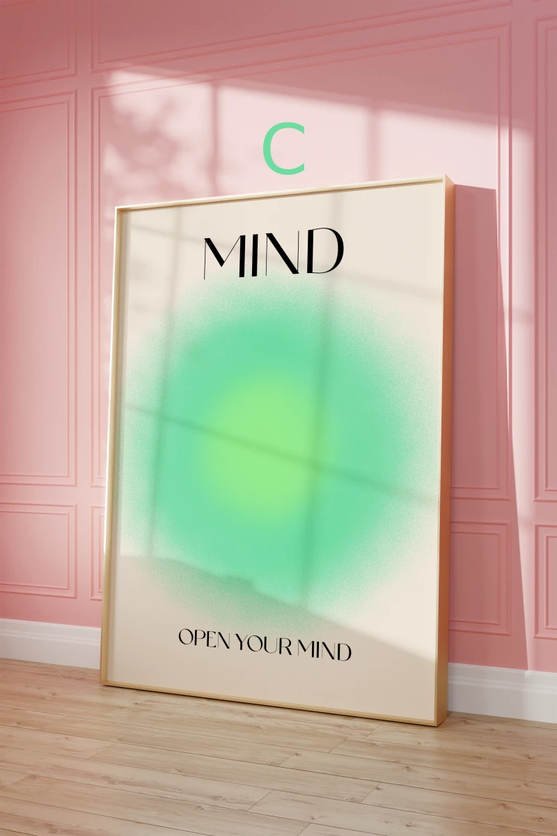 Heart Body Mind Soul Poster · Motivations Sprüche Set · Minimalistische Typografie mit Farbverlauf Design · Print ohne Rahmen - justgoodmood