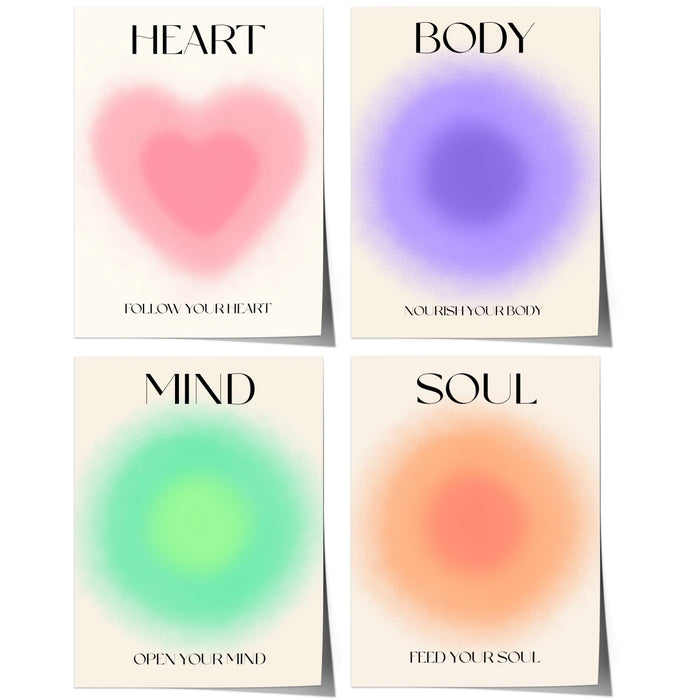 Heart Body Mind Soul Poster – Premium Baumwoll-Canvas