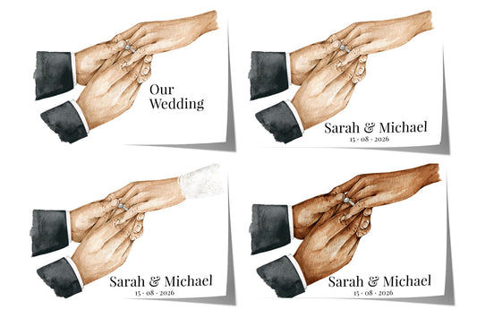 personalized wedding ring exchange hands poster