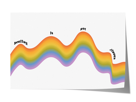 Healing Poster · Geschenkidee · Regenbogen Typografie · Minimalistische Wandkunst · Dekoprint ohne Rahmen