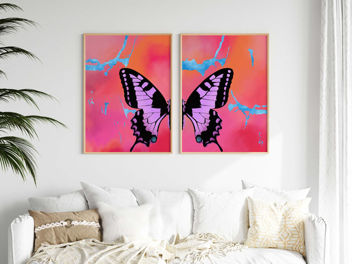 Butterfly Wings Poster – Premium Baumwoll-Canvas