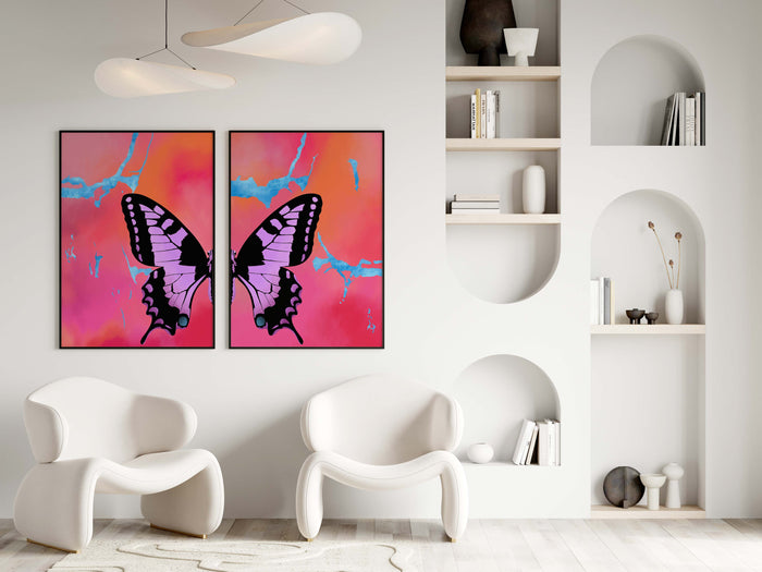 Butterfly Wings Poster – Premium Baumwoll-Canvas