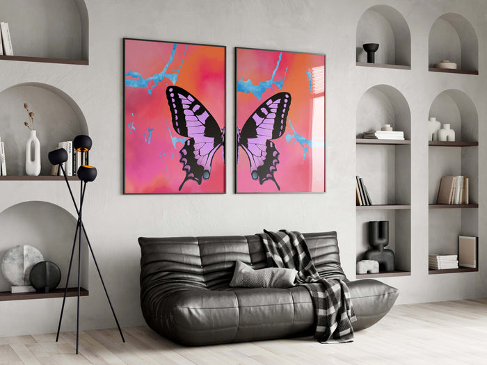 Butterfly Wings Poster – Premium Baumwoll-Canvas