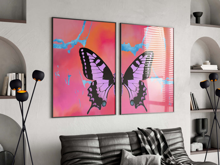 Butterfly Wings Poster – Premium Baumwoll-Canvas