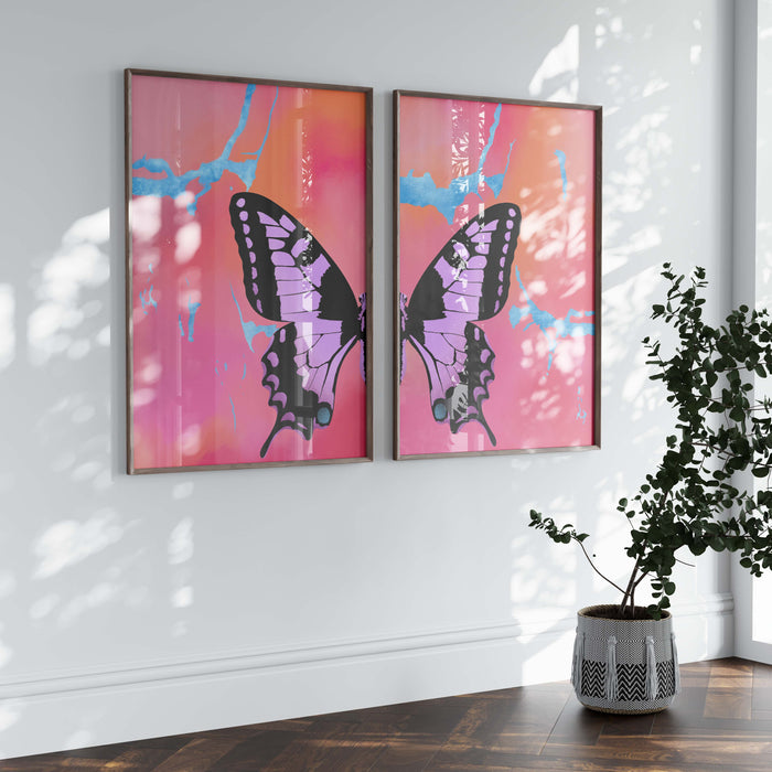 Butterfly Wings Poster – Premium Baumwoll-Canvas