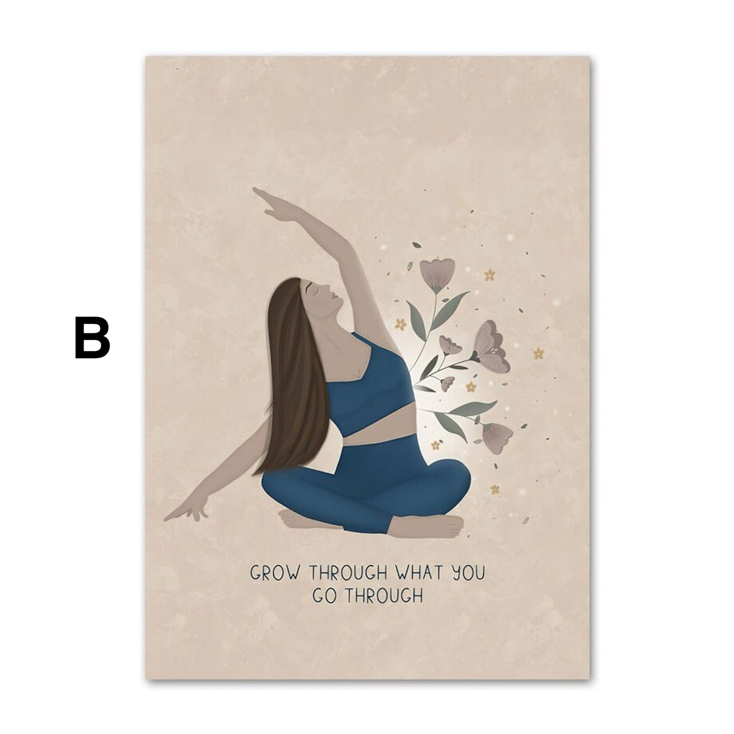 Yoga positive Gedanken · Geschenkidee · Yogastudio · Deko Print ohne Bilderrahmen