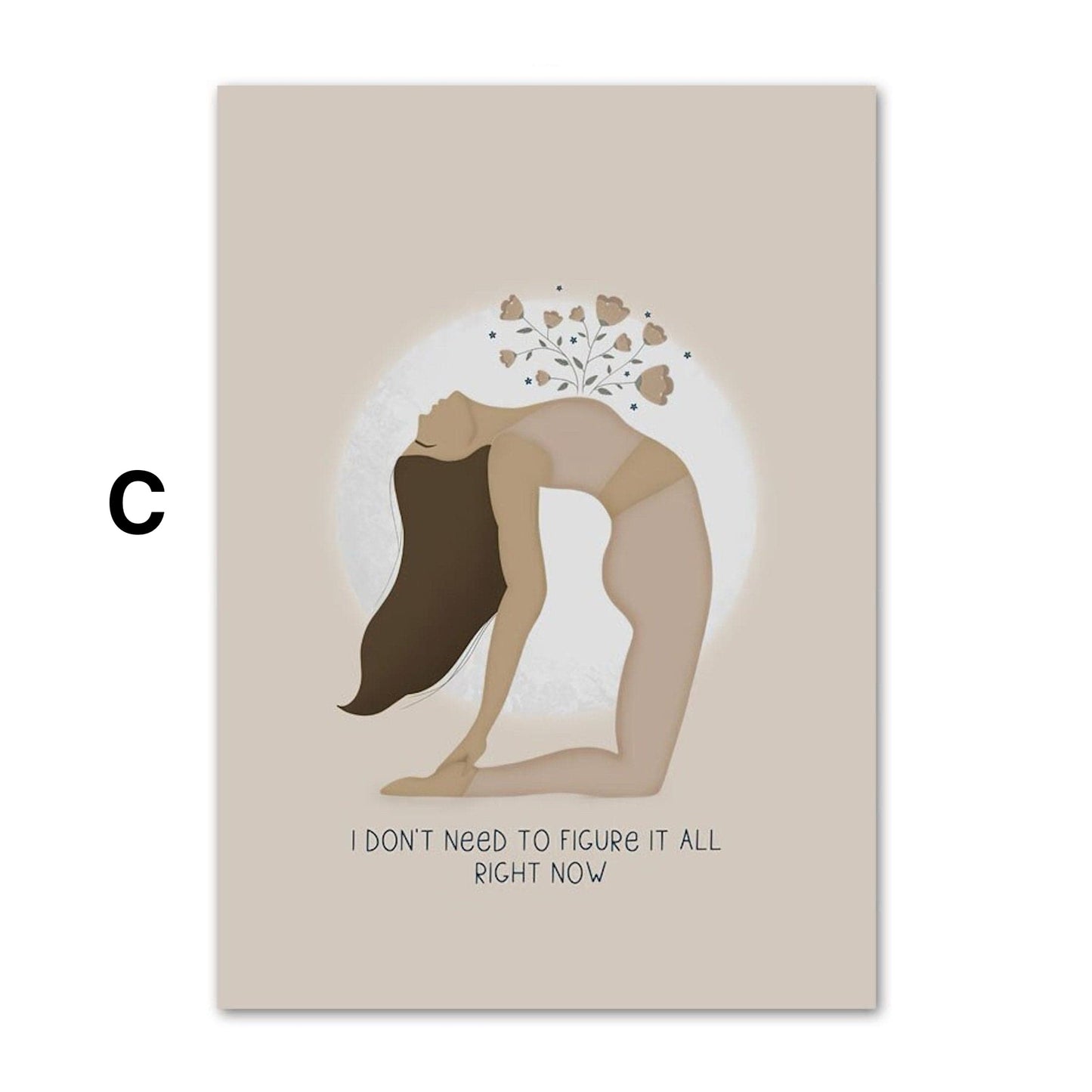 Yoga positive Gedanken · Geschenkidee · Yogastudio · Deko Print ohne Bilderrahmen