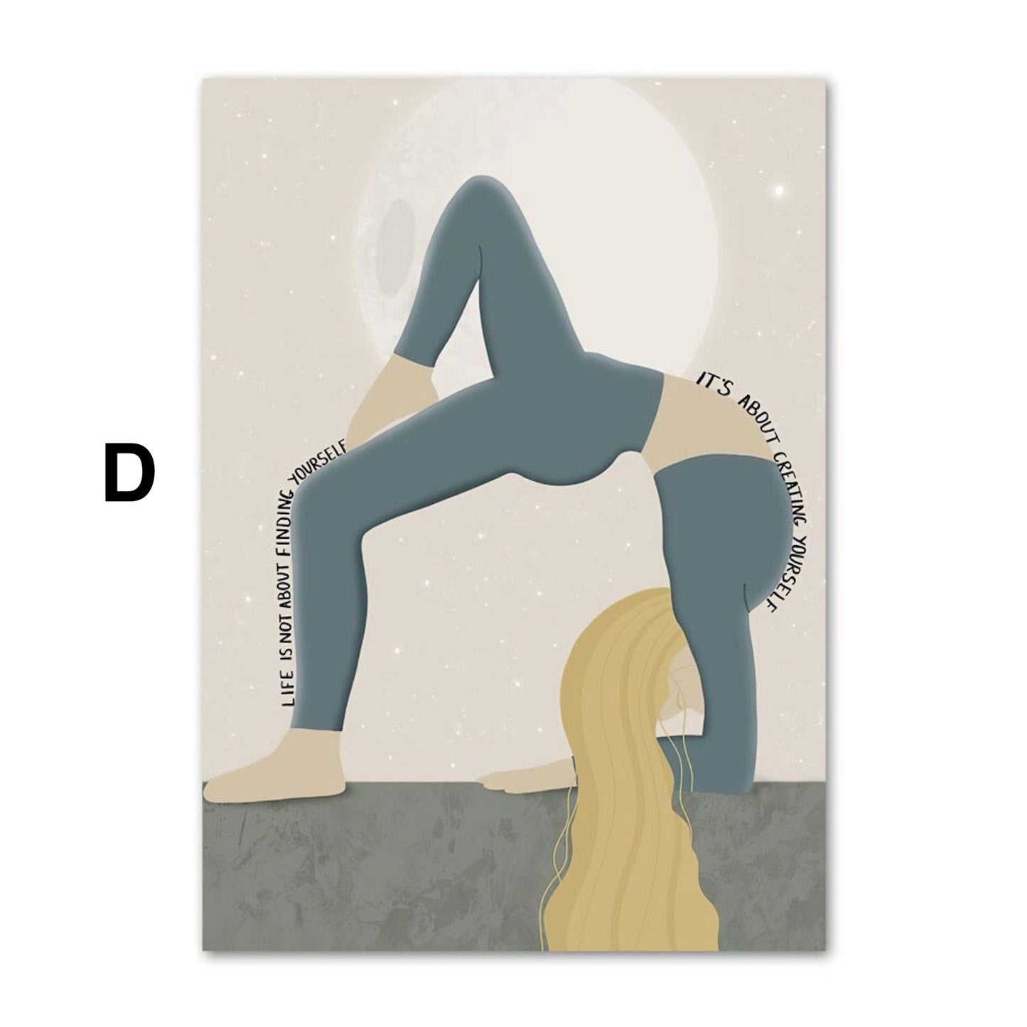 Yoga positive Gedanken · Geschenkidee · Yogastudio · Deko Print ohne Bilderrahmen