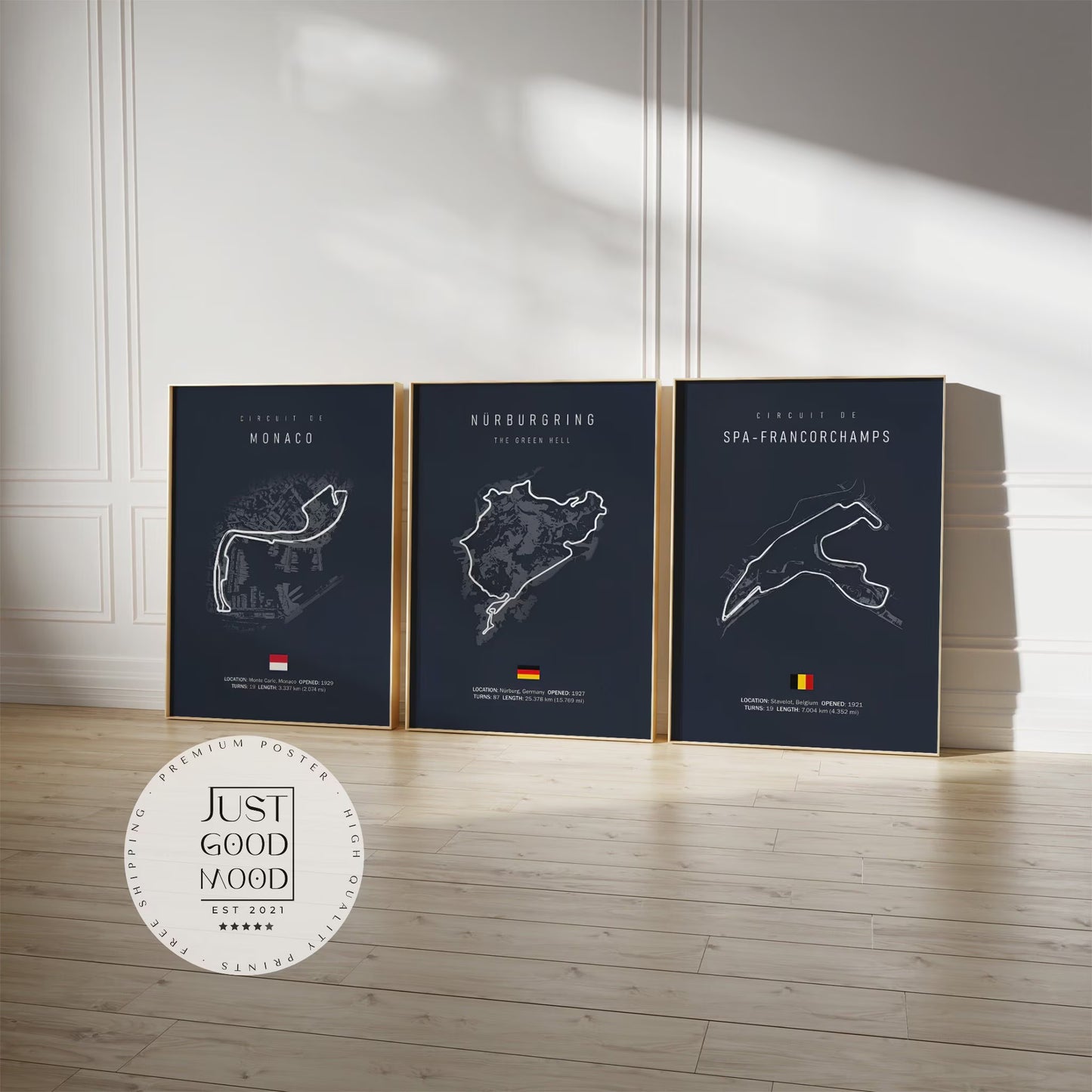 Poster Formel 1 Kalender 2026 Strecken Großer Preis von Silverstone Daytona Laguna Seca Yas Marina Suzuka als Deko Print ohne Rahmen