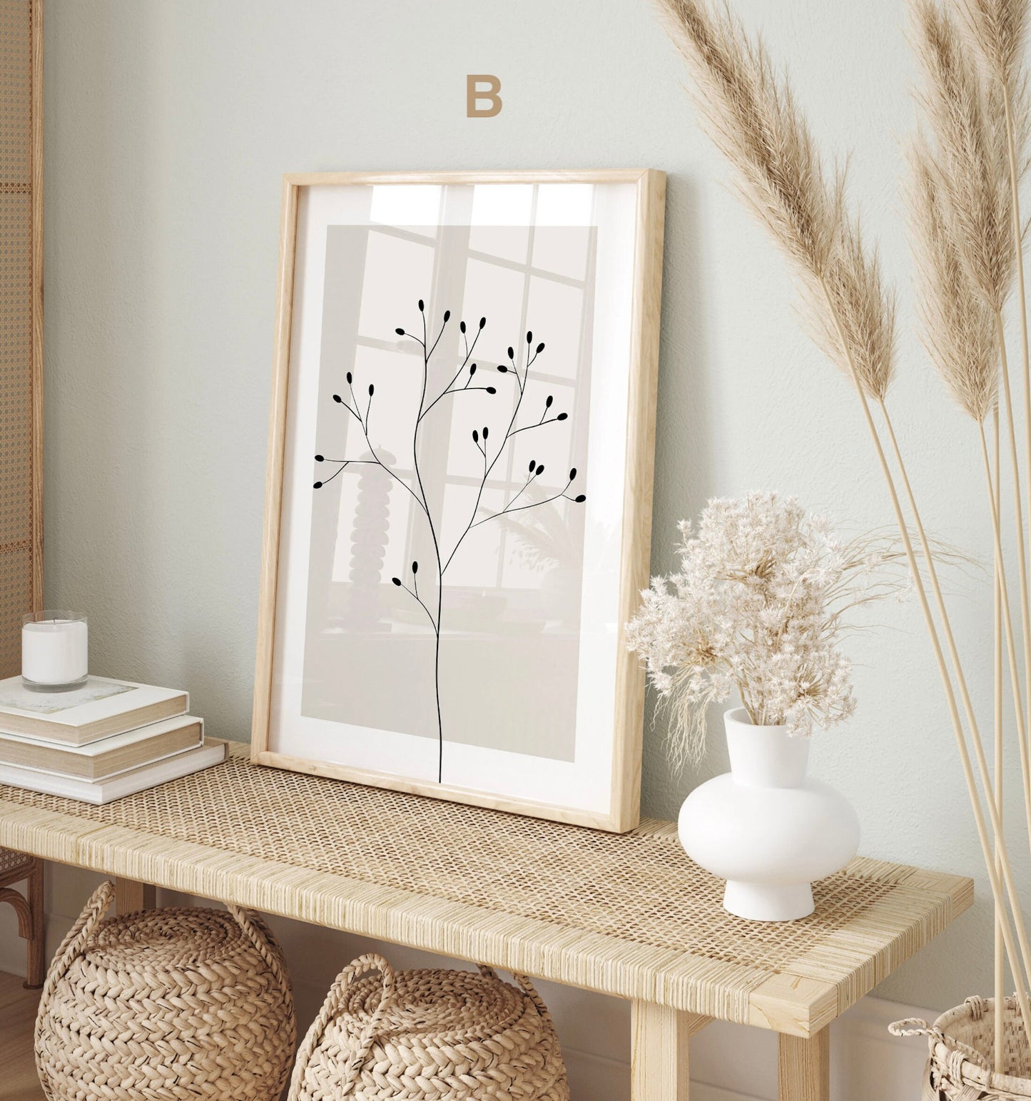 Blumen Minimalistisch Poster · Geschenkidee · Handgezeichnet · Abstract Flower · Line Art · Wand Deko · Deko Print ohne Rahmen