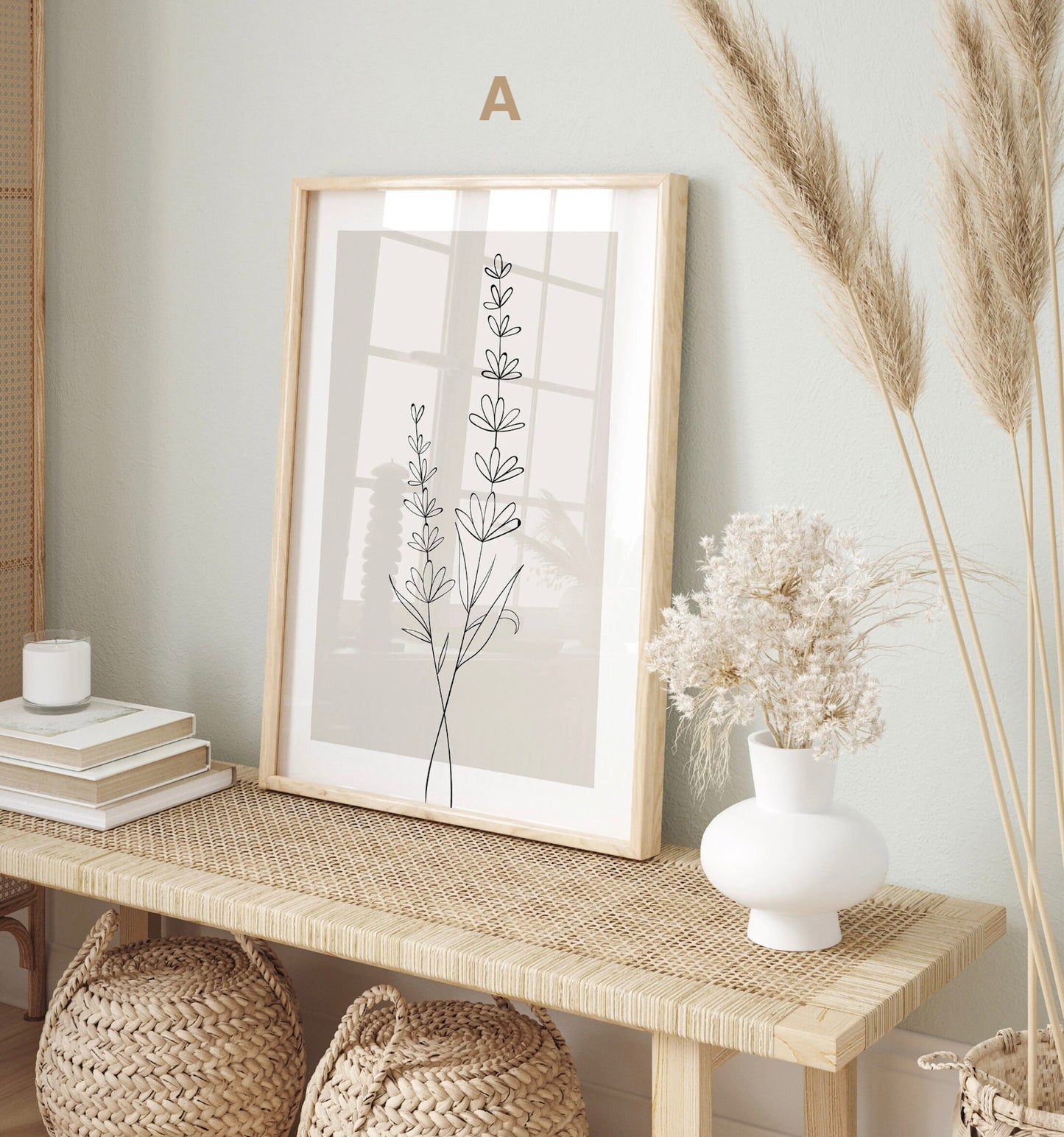 Blumen Minimalistisch Poster · Geschenkidee · Handgezeichnet · Abstract Flower · Line Art · Wand Deko · Deko Print ohne Rahmen