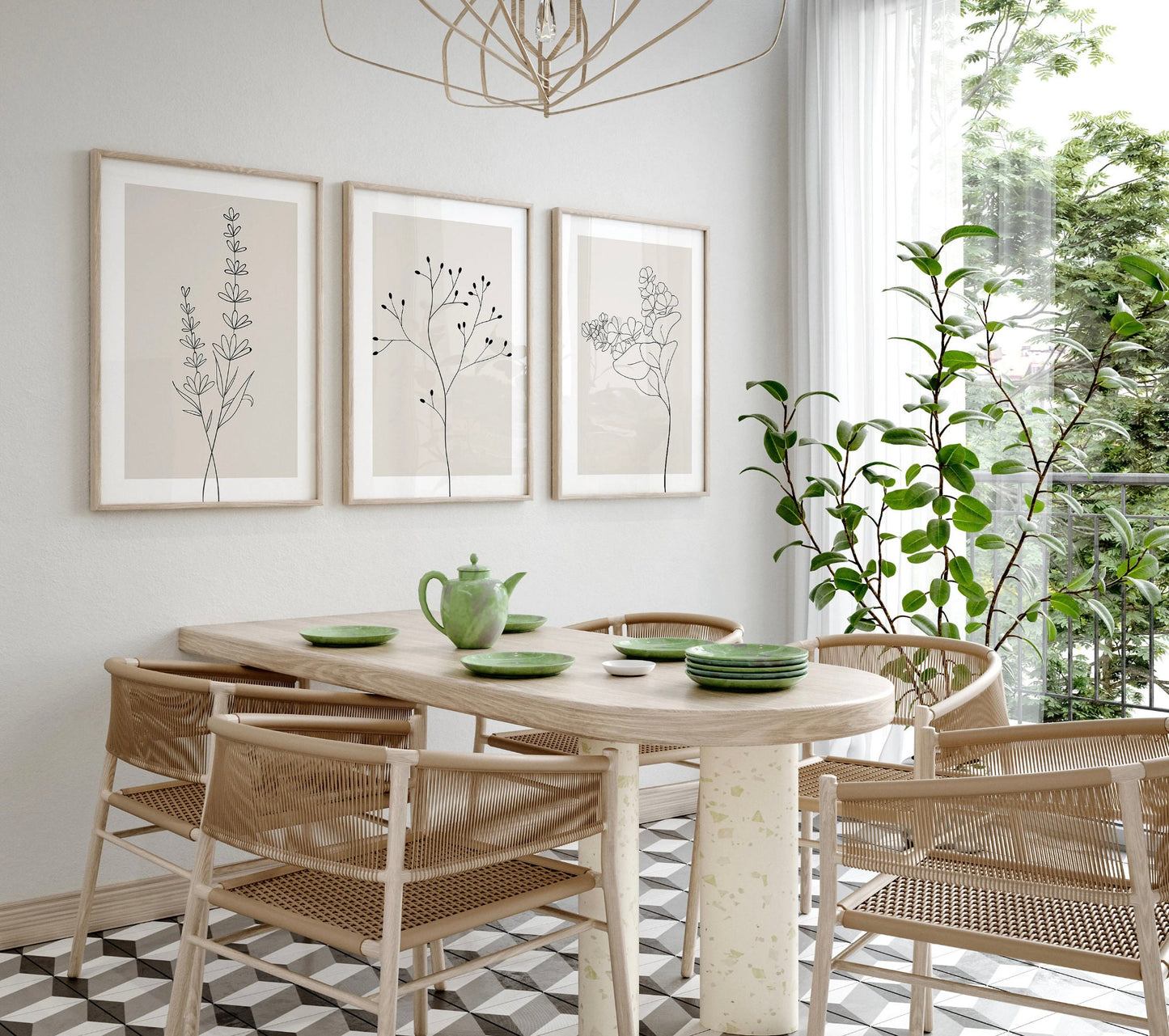 Blumen Minimalistisch Poster · Geschenkidee · Handgezeichnet · Abstract Flower · Line Art · Wand Deko · Deko Print ohne Rahmen