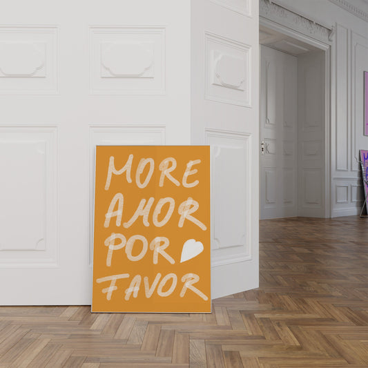 Gelb Wandkunst Handschrift Poster · Geschenkidee · More Amor Por Favor · moderne elektrisch · Wandkunst · Wand Deko · Deko Print ohne Rahmen