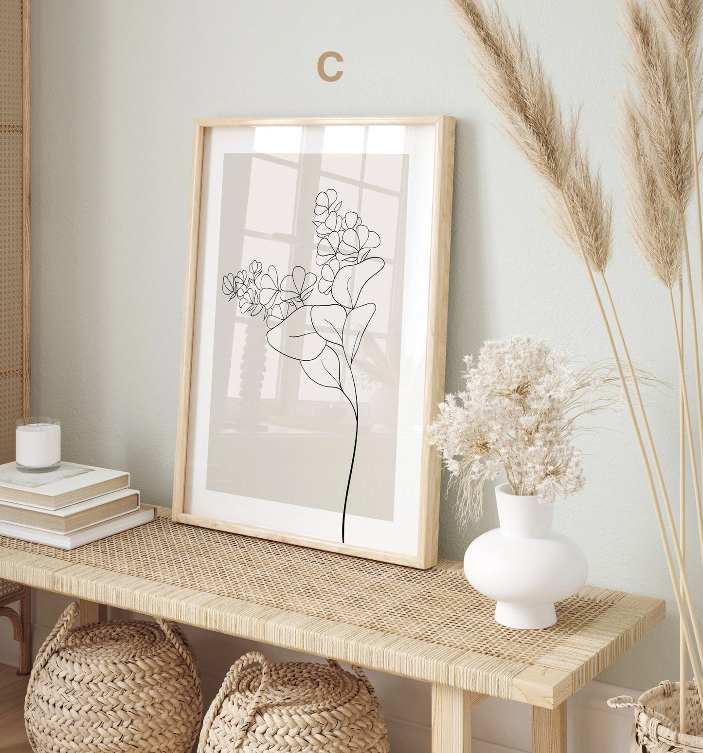 Blumen Minimalistisch Poster · Geschenkidee · Handgezeichnet · Abstract Flower · Line Art · Wand Deko · Deko Print ohne Rahmen