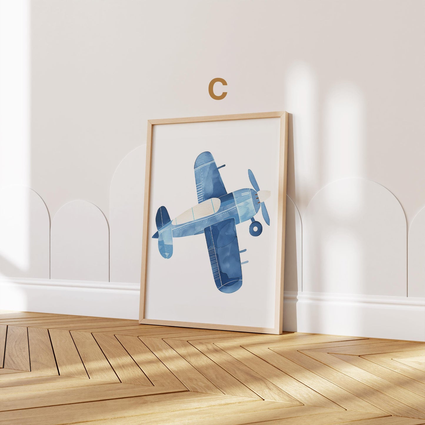 Poster Kinderzimmer Heißluftballon Flugzeug Aquarell Flugträume · Kinderzimmer Bilder · Wand Deko · Kunst Druck · Deko Print · ohne Rahmen