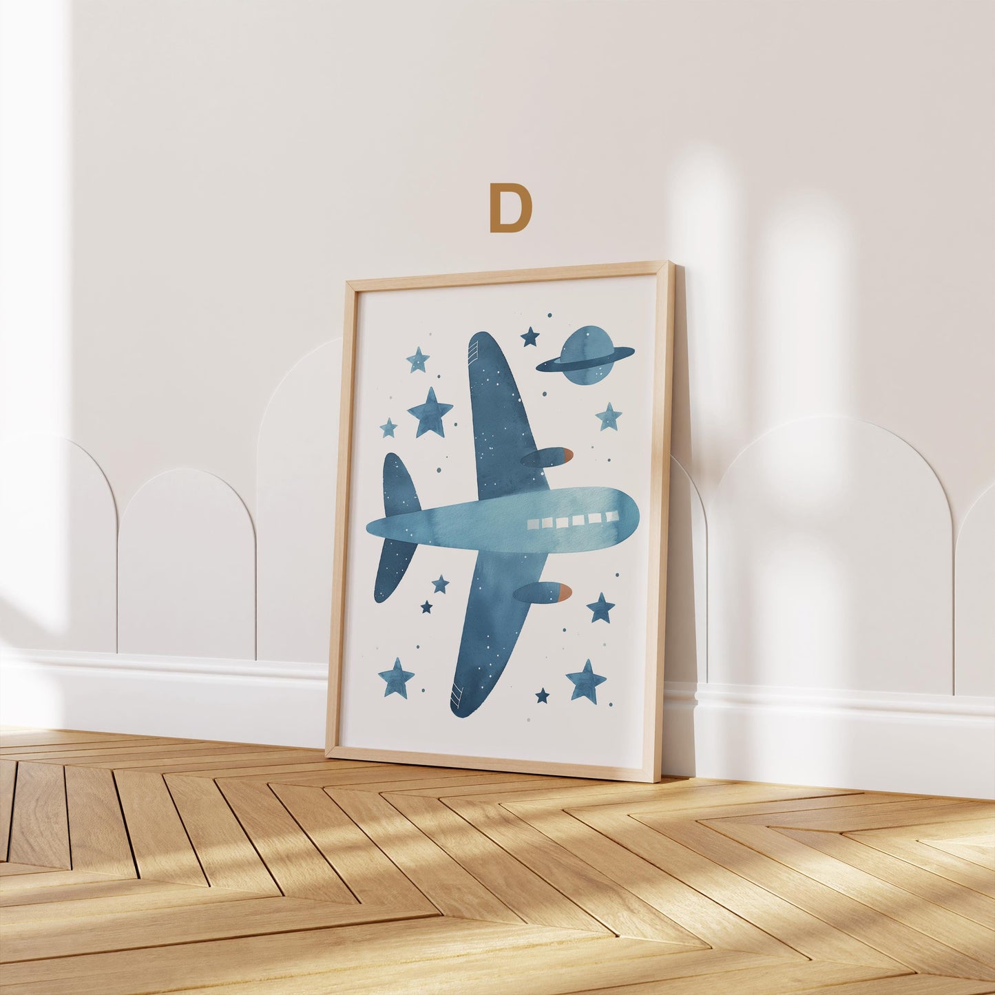 Poster Kinderzimmer Heißluftballon Flugzeug Aquarell Flugträume · Kinderzimmer Bilder · Wand Deko · Kunst Druck · Deko Print · ohne Rahmen