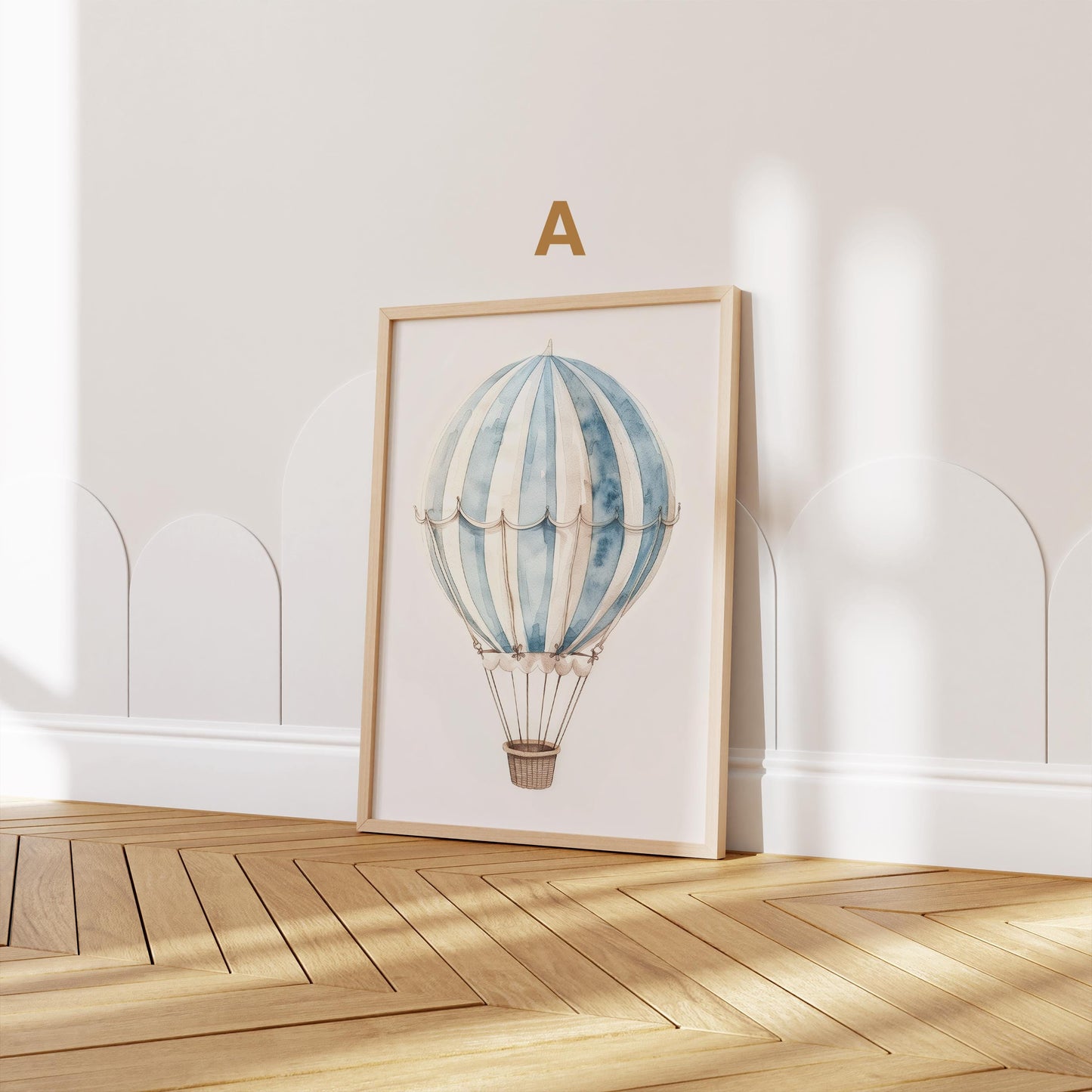Poster Kinderzimmer Heißluftballon Flugzeug Aquarell Flugträume · Kinderzimmer Bilder · Wand Deko · Kunst Druck · Deko Print · ohne Rahmen