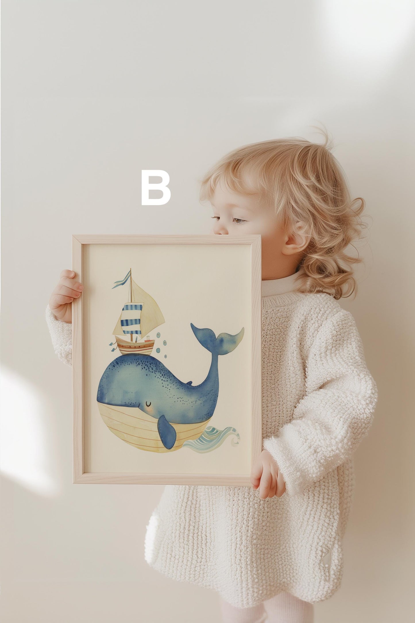 Wal Poster Kinderzimmer · Geschenkidee für Kinder ·Märchenhafte Ozeane · Traumhaftes Wal Abenteuer · Kind trifft Wal ·Deko Print ohne Rahmen