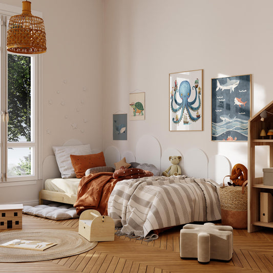 Magische Unterwasserwelt Poster Kinderzimmer · Geschenkidee für Kinder ·Märchenhafte Ozeane · Ozean-Abenteuer ·Deko Print ohne Rahmen