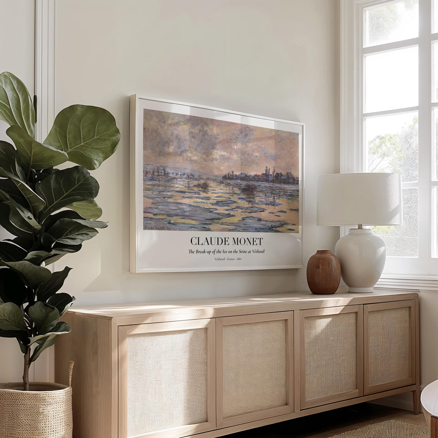 Claude Monet Poster · Eisschmelze auf der Seine 1881 · Vétheuil Winterlandschaft · Impressionismus Kunstdruck · Vintage Deko ohne Rahmen