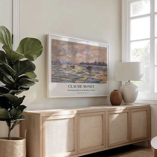 Claude Monet Poster · Eisschmelze auf der Seine 1881 · Vétheuil Winterlandschaft · Impressionismus Kunstdruck · Vintage Deko ohne Rahmen