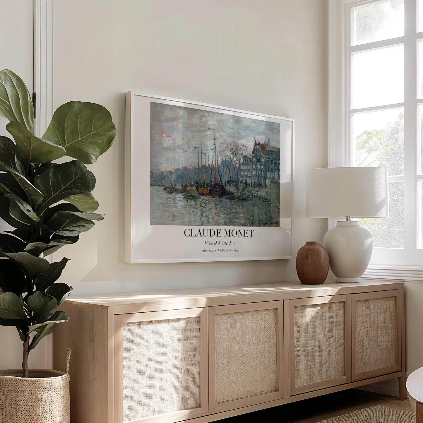 Claude Monet Poster · Amsterdam 1874 · Impressionismus Stadtansicht · Vintage Kunst Druck · Grachtenblick ohne Rahmen