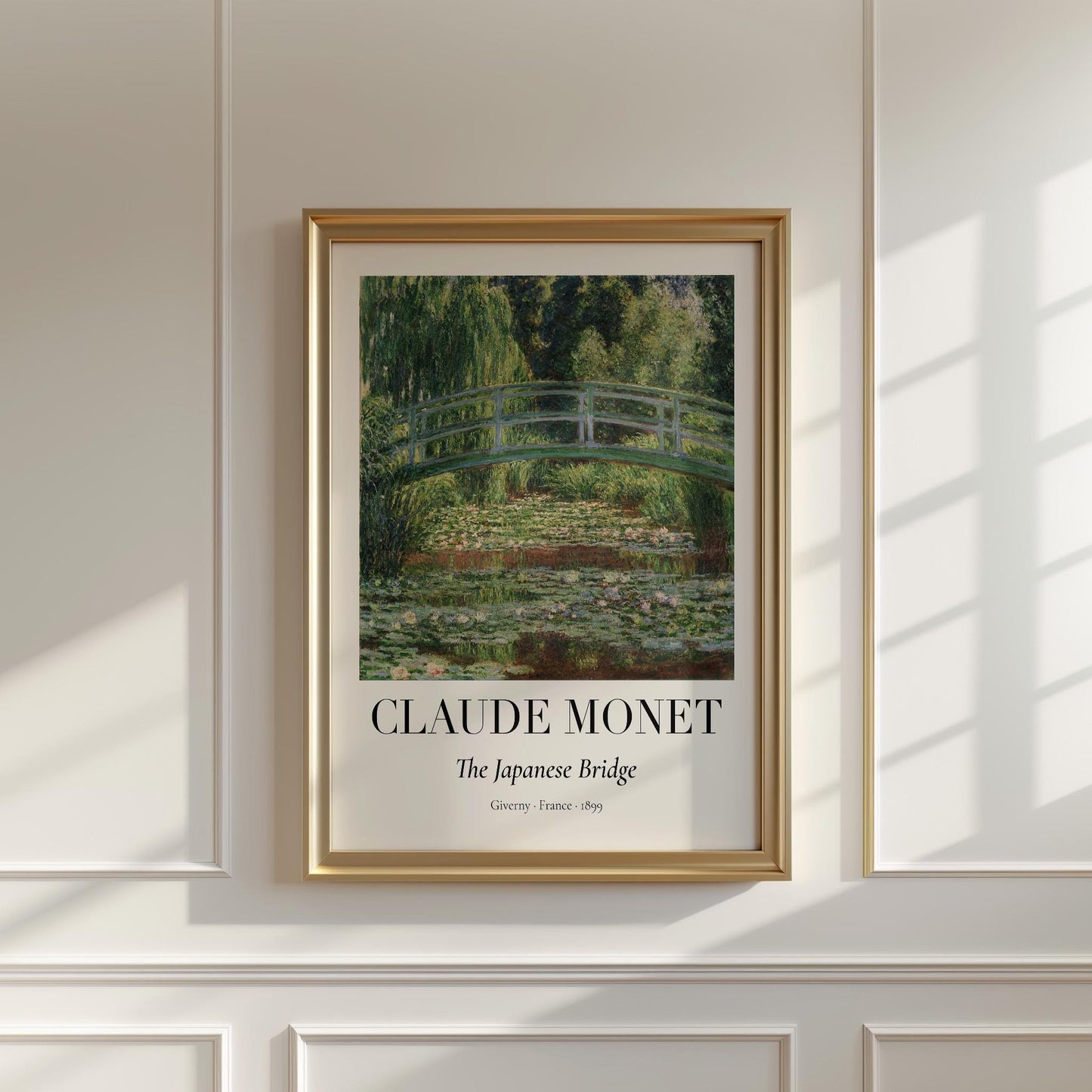 Claude Monet Poster · Japanische Brücke 1899 · Garten von Giverny · Impressionismus Seerosen Kunstdruck · Vintage Deko Print ohne Rahmen