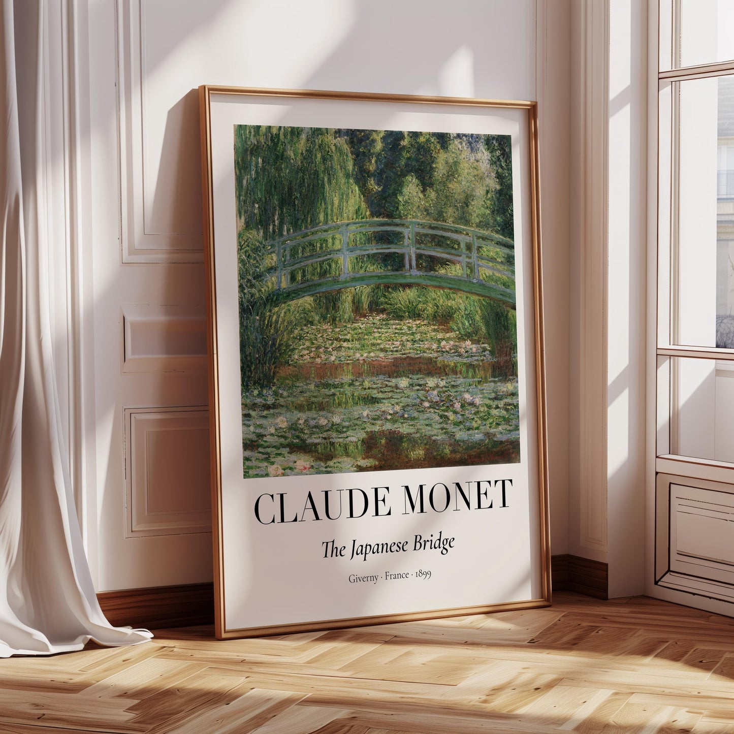 Claude Monet Poster · Japanische Brücke 1899 · Garten von Giverny · Impressionismus Seerosen Kunstdruck · Vintage Deko Print ohne Rahmen