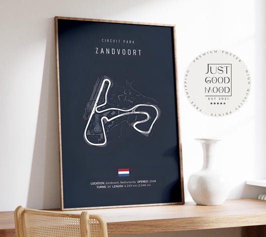 Poster Formel 1 2025 Rennstrecke Zandvoort Netherlands · Geschenkidee · Großer Preis von Zandvoort · Deko Print ohne Rahmen