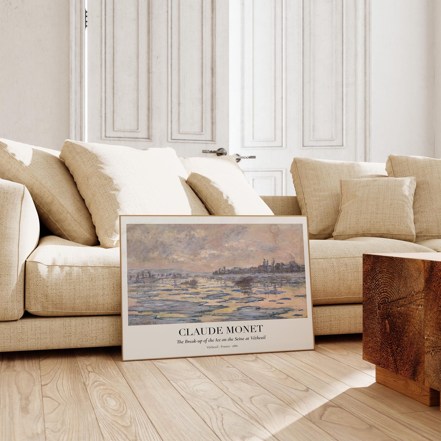 Claude Monet Poster · Eisschmelze auf der Seine 1881 · Vétheuil Winterlandschaft · Impressionismus Kunstdruck · Vintage Deko ohne Rahmen