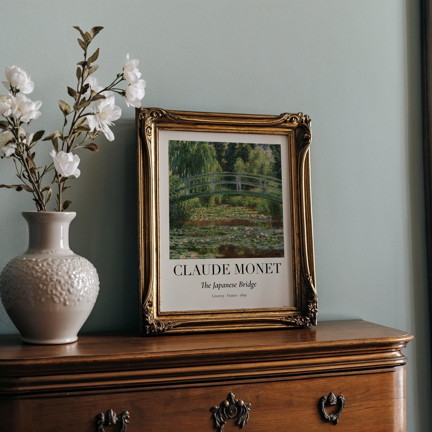 Claude Monet Poster · Japanische Brücke 1899 · Garten von Giverny · Impressionismus Seerosen Kunstdruck · Vintage Deko Print ohne Rahmen