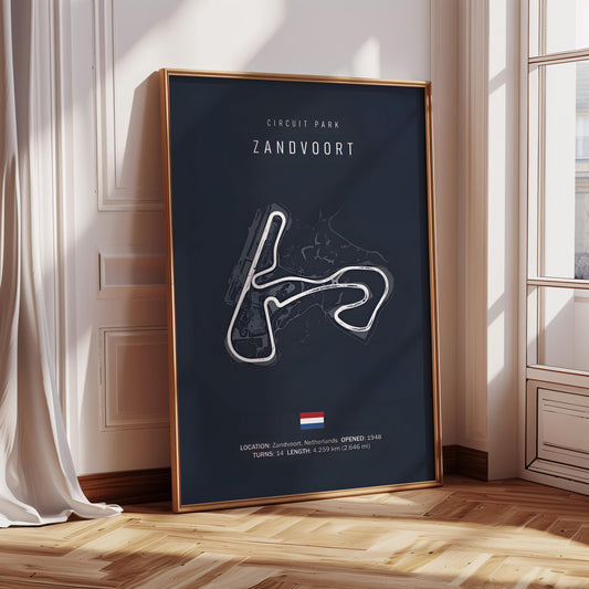 Poster Formel 1 2025 Rennstrecke Zandvoort Netherlands · Geschenkidee · Großer Preis von Zandvoort · Deko Print ohne Rahmen