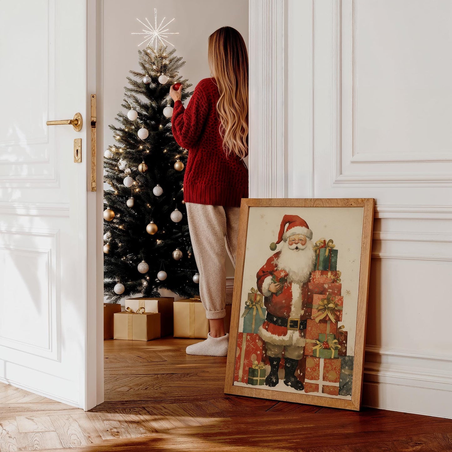 Weihnachtsmann Poster · Geschenkidee für Weihnachtsliebhaber · Dekoprint ohne Rahmen