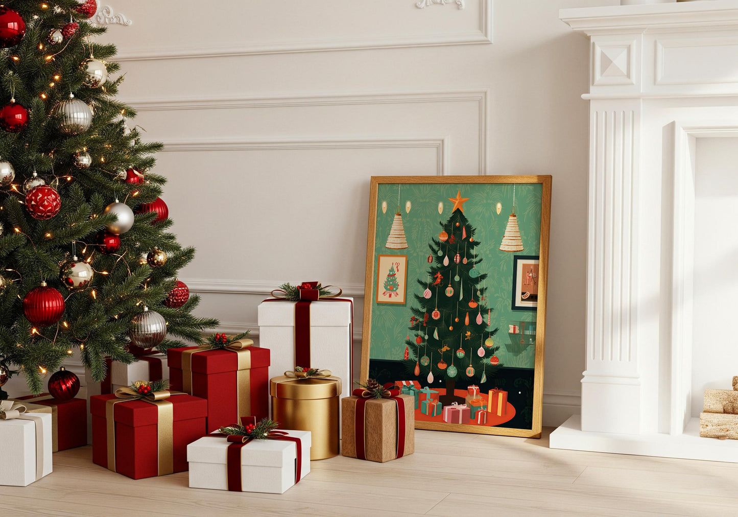 Weihnachtsbaum Poster · Festliche Weihnachtsdeko · Geschenkidee · Skandinavische Weihnachtsdeko · Dekoprint ohne Rahmen