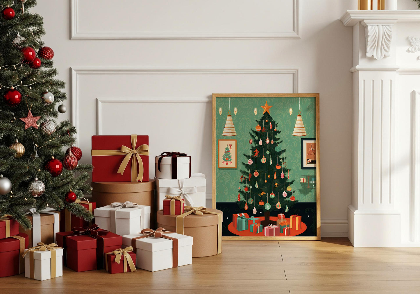 Weihnachtsbaum Poster · Festliche Weihnachtsdeko · Geschenkidee · Skandinavische Weihnachtsdeko · Dekoprint ohne Rahmen