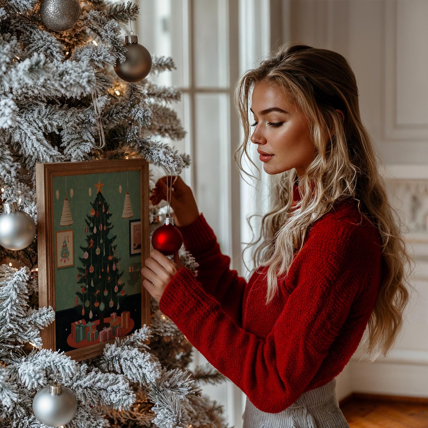 Weihnachtsbaum Poster · Festliche Weihnachtsdeko · Geschenkidee · Skandinavische Weihnachtsdeko · Dekoprint ohne Rahmen