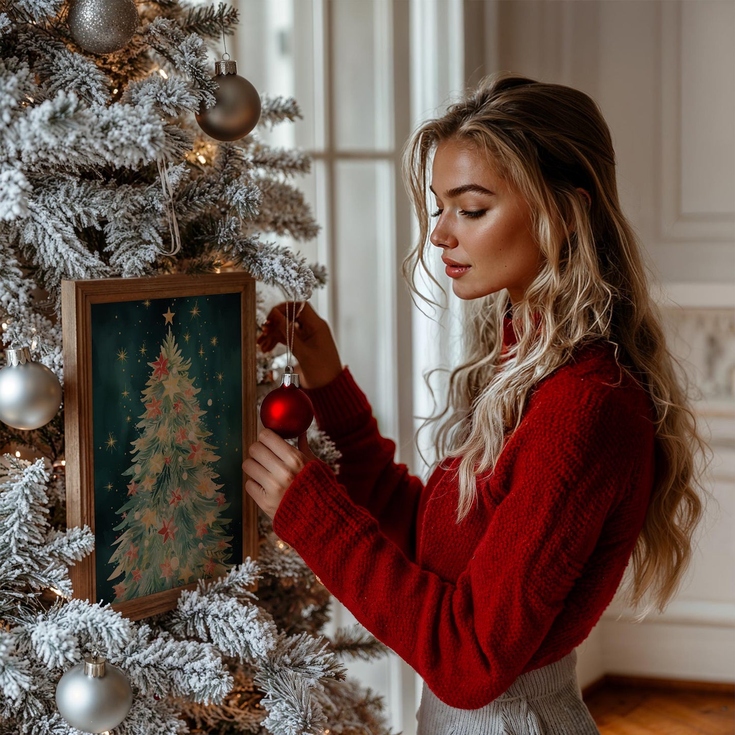 Tanne Weihnachts Poster · Geschenkidee für Weihnachtsliebhaber · Dekoprint ohne Rahmen