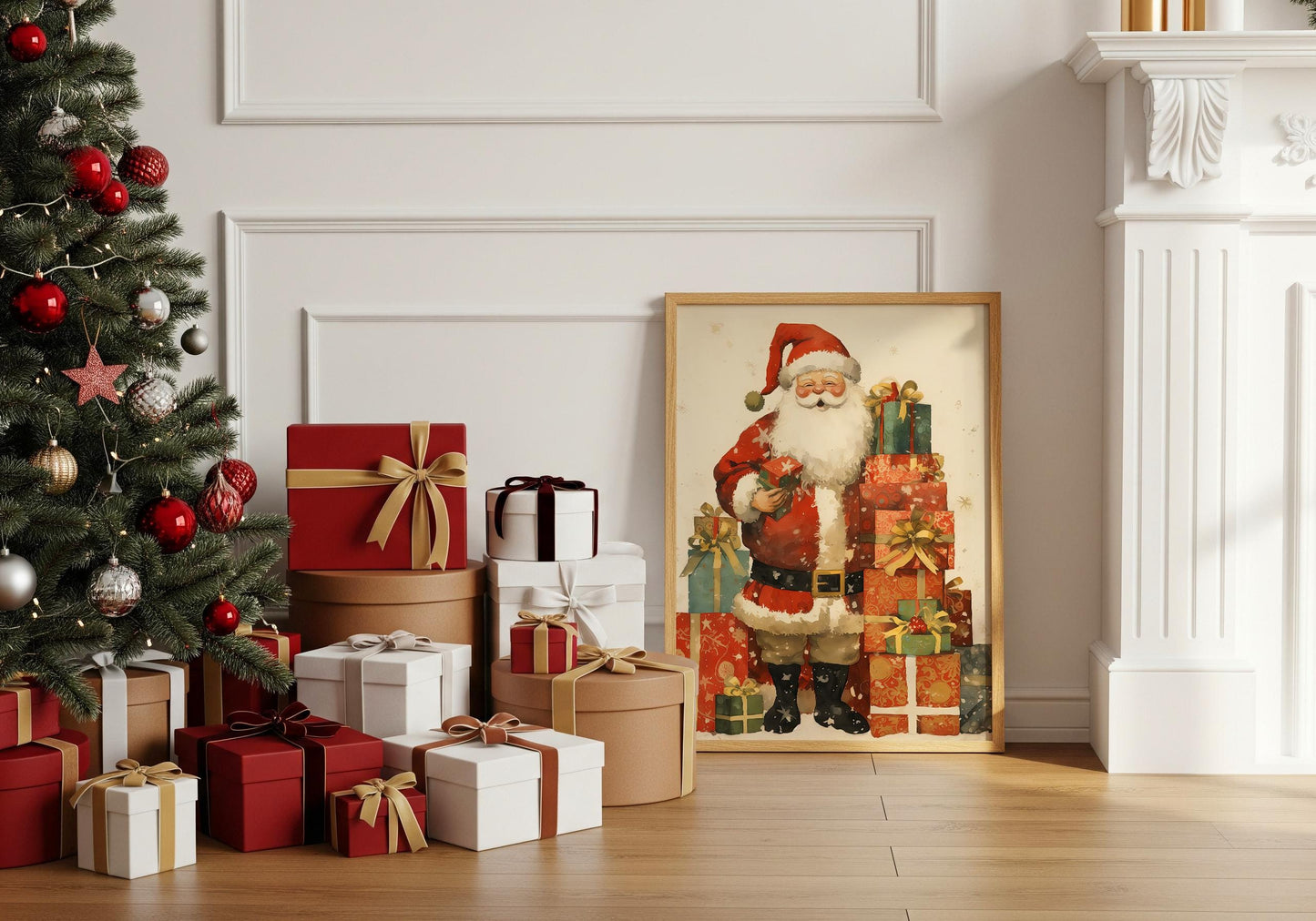Weihnachtsmann Poster · Geschenkidee für Weihnachtsliebhaber · Dekoprint ohne Rahmen
