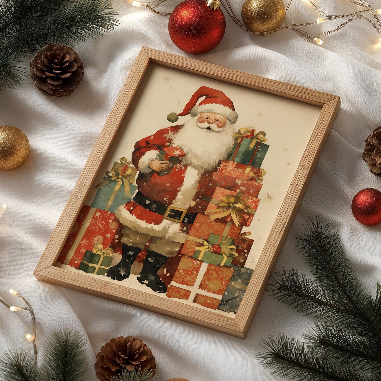 Weihnachtsmann Poster · Geschenkidee für Weihnachtsliebhaber · Dekoprint ohne Rahmen