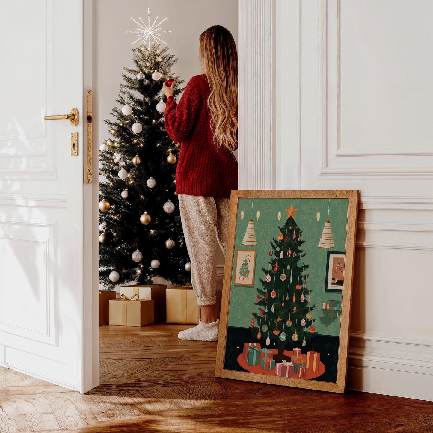 Weihnachtsbaum Poster · Festliche Weihnachtsdeko · Geschenkidee · Skandinavische Weihnachtsdeko · Dekoprint ohne Rahmen