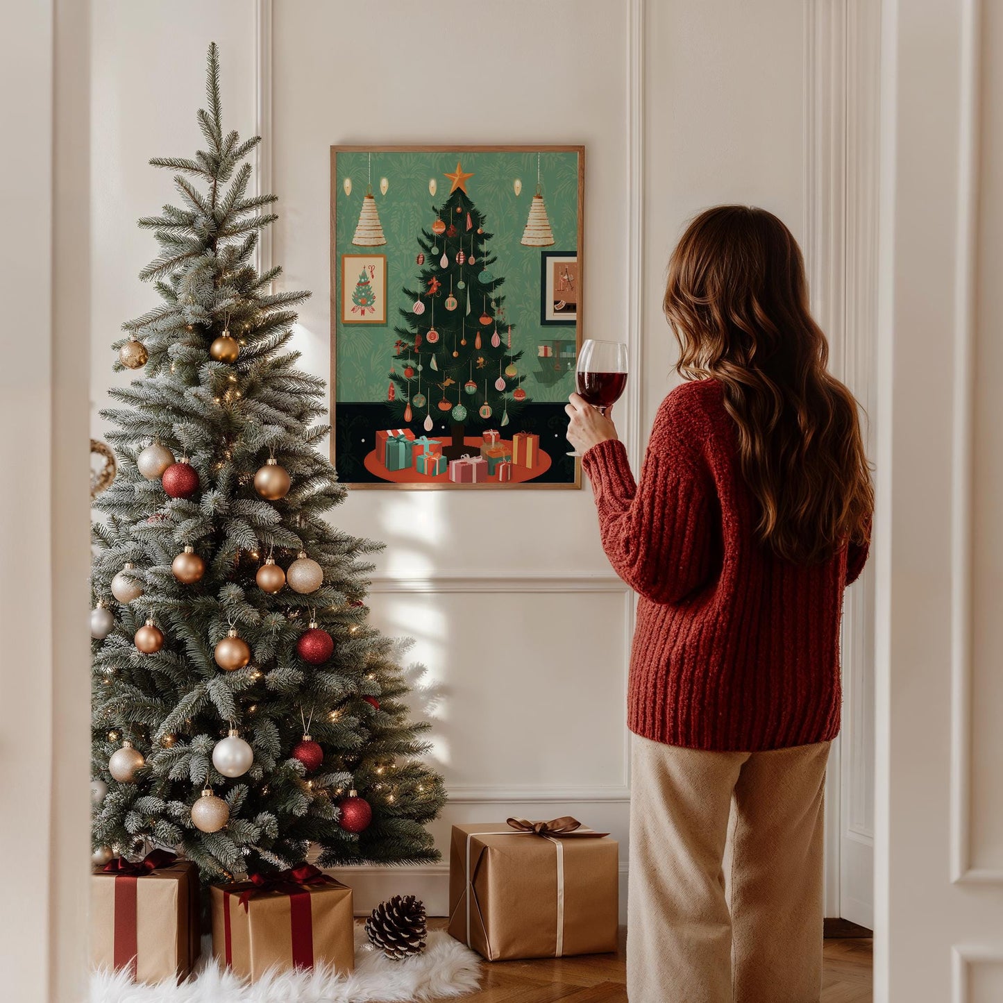 Weihnachtsbaum Poster · Festliche Weihnachtsdeko · Geschenkidee · Skandinavische Weihnachtsdeko · Dekoprint ohne Rahmen