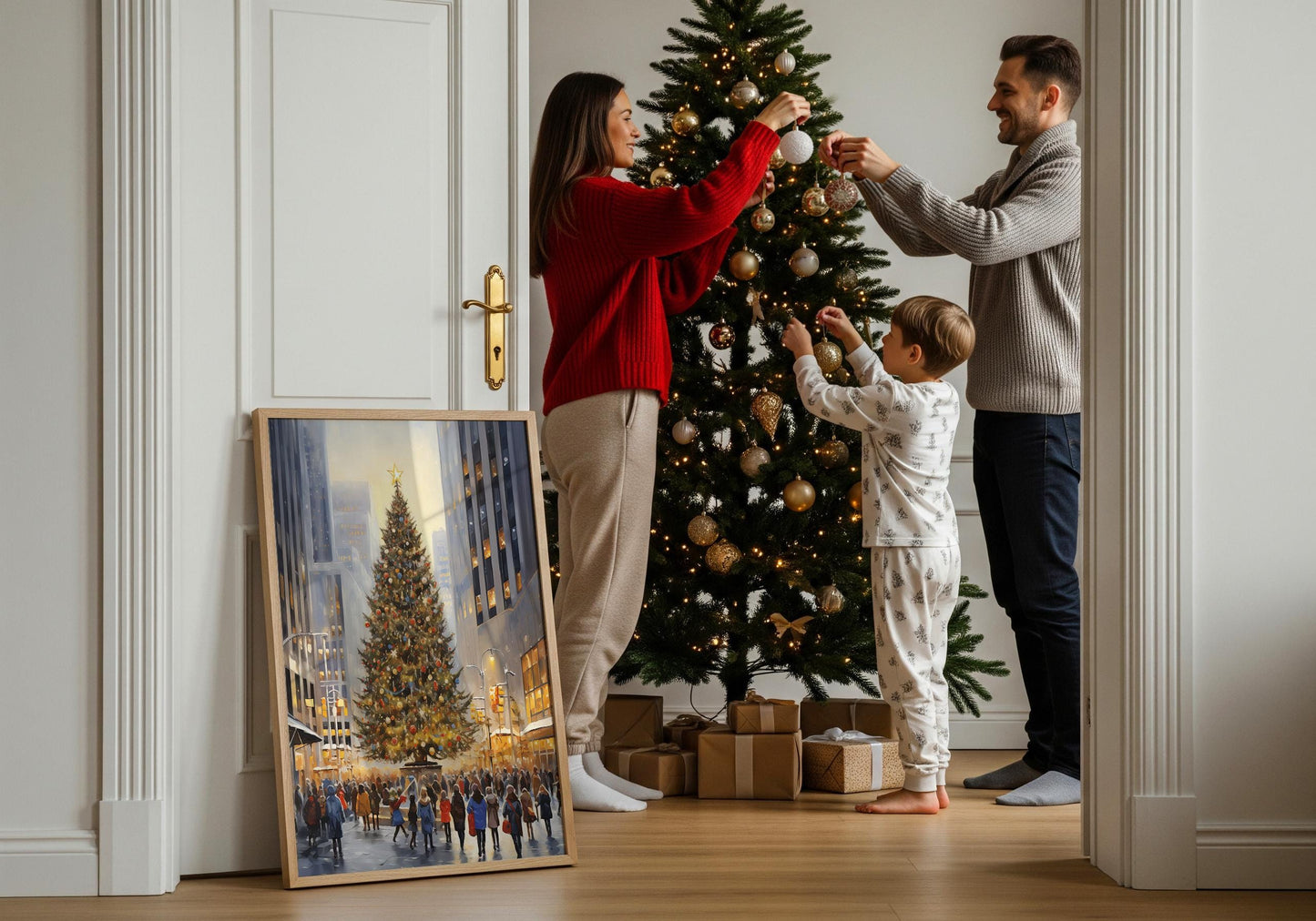 Weihnachtsbaum New York Poster · Rockefeller Center Weihnachtsbaum · Geschenkidee · Dekoprint ohne Rahmen