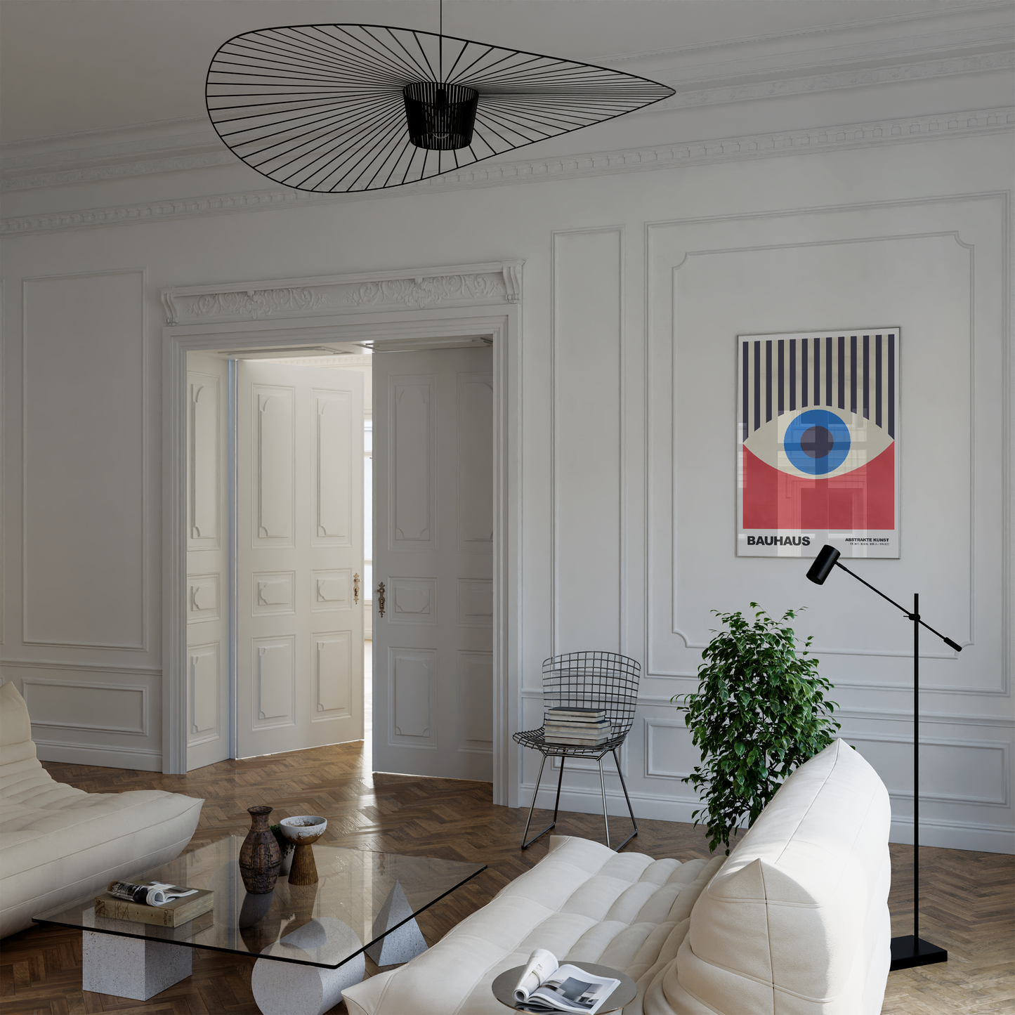 POSTER BAUHAUS Abstrakte Kunst · Modernes Auge Design im Retro Stil · Minimalistische Wanddeko · Deko Print ohne Rahmen