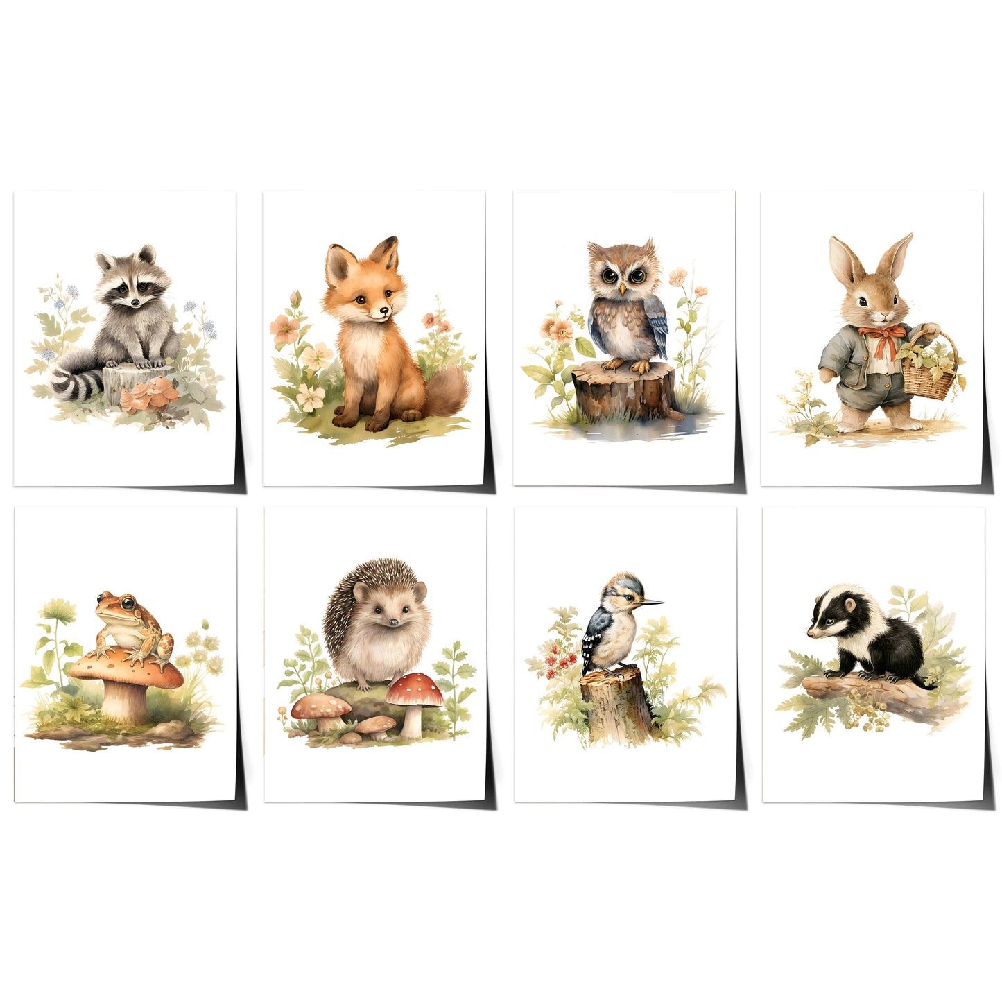 Kinderzimmer Poster Tiere Wald Wasserfarben · Wanddekoration Kinderzimmer Geschenkidee · Wand Deko · Kunst Druck · Deko Print · ohne Rahmen - justgoodmood