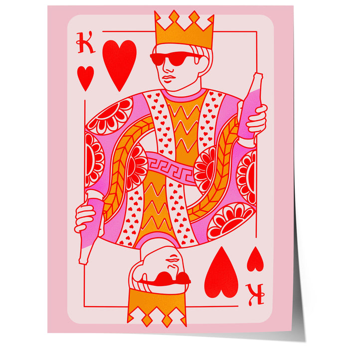 King of Hearts Poster – Premium Baumwoll-Canvas Kunst