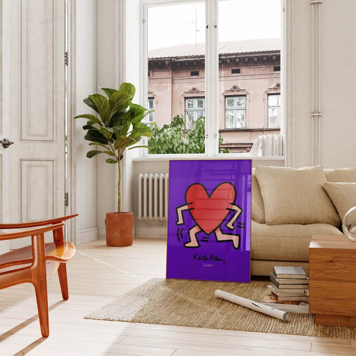 Laufendes Herz Poster – Premium Baumwoll-Canvas