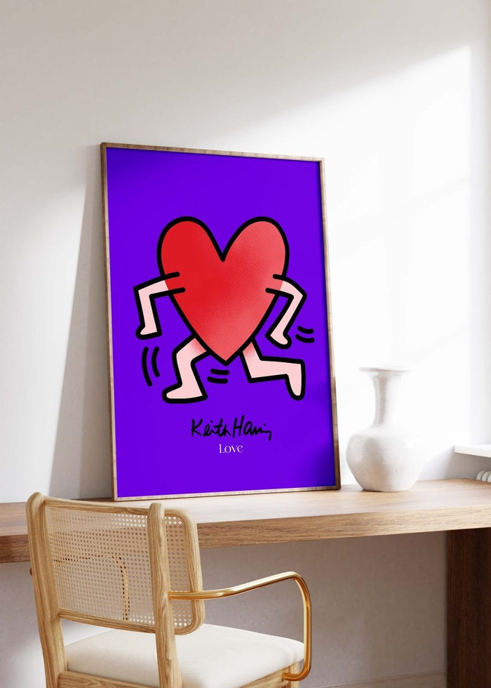 Laufendes Herz Poster – Premium Baumwoll-Canvas