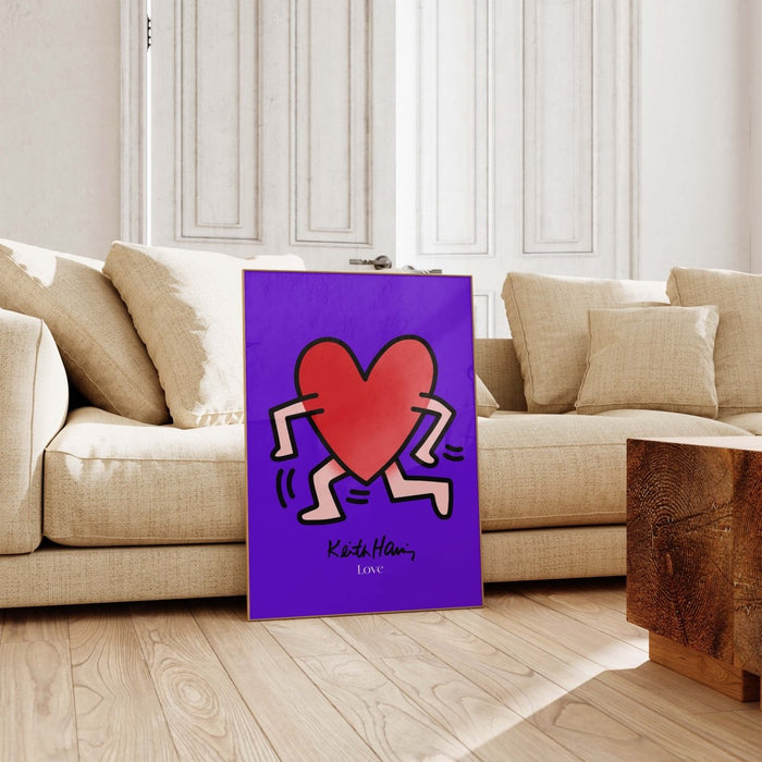 Laufendes Herz Poster – Premium Baumwoll-Canvas